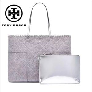 Tory Burch Gray felt T tote bag